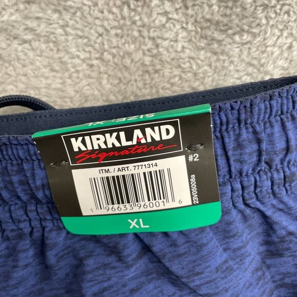 NEW Kirkland Signature Mens XL Swim Shorts Blue Striped Polyester Lined - Picture 4 of 7